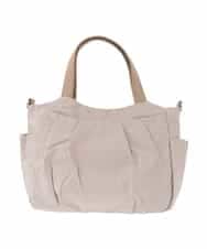 BJCJA60150 MK MICHEL KLEIN BAG(MK ミッシェルクラン バッグ) [2WAY]タックアクセントナイロントートバッグ ベージュ