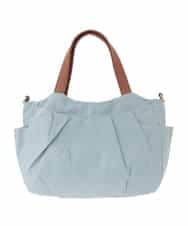 BJCJA60150 MK MICHEL KLEIN BAG(MK ミッシェルクラン バッグ) [2WAY]タックアクセントナイロントートバッグ ライトグレー