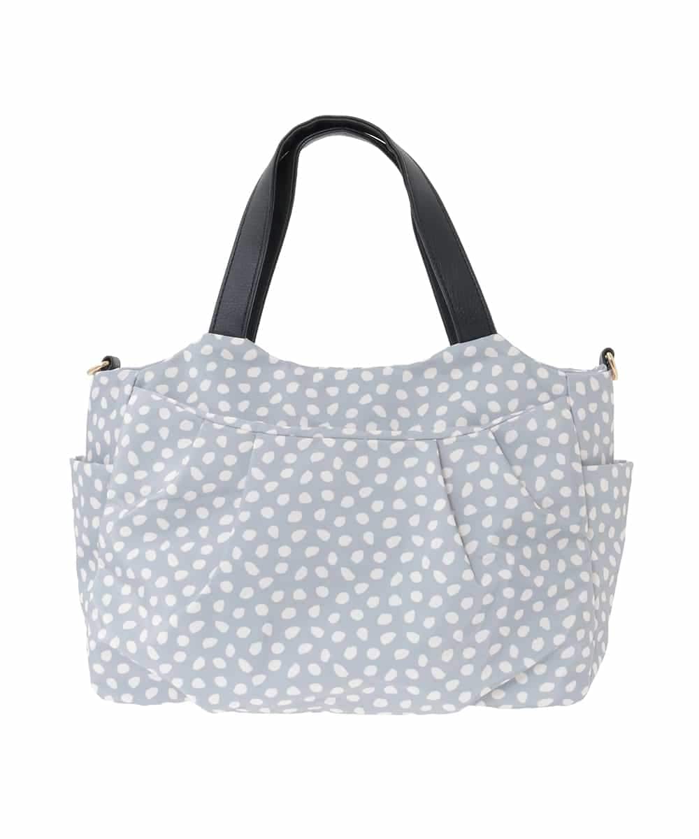 BJCJA60150 MK MICHEL KLEIN BAG(MK ミッシェルクラン バッグ) [2WAY]タックアクセントナイロントートバッグ グレー