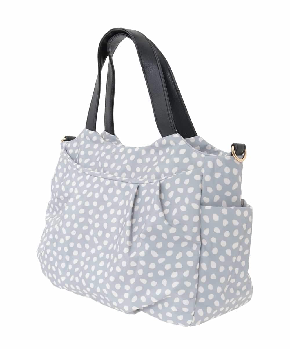BJCJA60150 MK MICHEL KLEIN BAG(MK ミッシェルクラン バッグ) [2WAY]タックアクセントナイロントートバッグ グレー