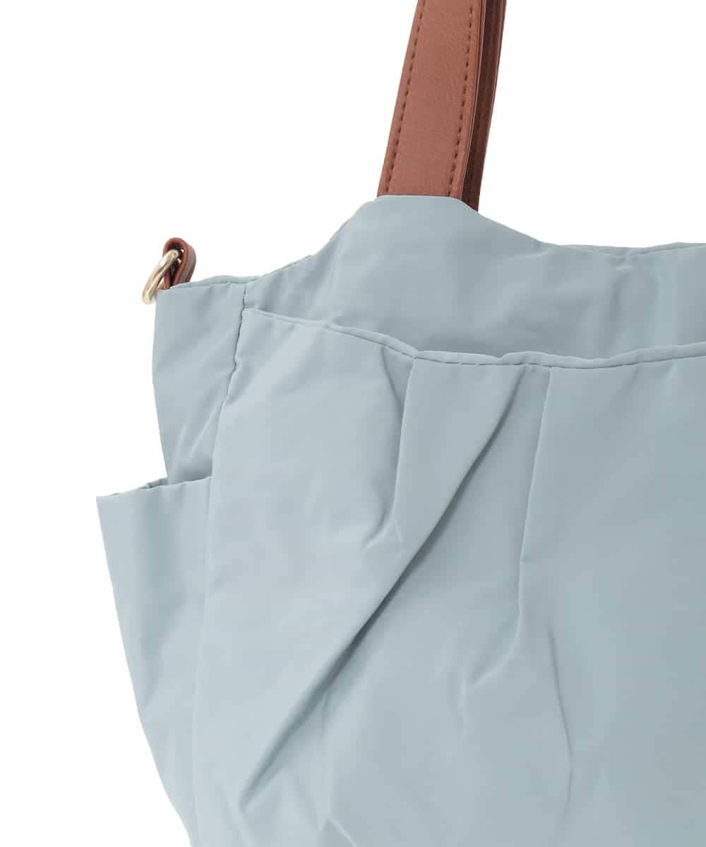 BJCJA60150 MK MICHEL KLEIN BAG(MK ミッシェルクラン バッグ) [2WAY]タックアクセントナイロントートバッグ グレー