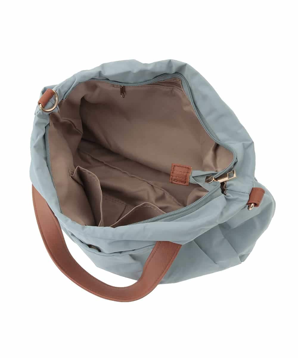 BJCJA60150 MK MICHEL KLEIN BAG(MK ミッシェルクラン バッグ) [2WAY]タックアクセントナイロントートバッグ グレー