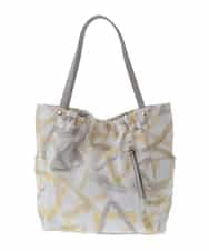 BJCJA61130 MK MICHEL KLEIN BAG(MK ミッシェルクラン バッグ) 幾何柄ジャカードスクエアトートバッグ イエロー