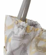 BJCJA61130 MK MICHEL KLEIN BAG(MK ミッシェルクラン バッグ) 幾何柄ジャカードスクエアトートバッグ イエロー