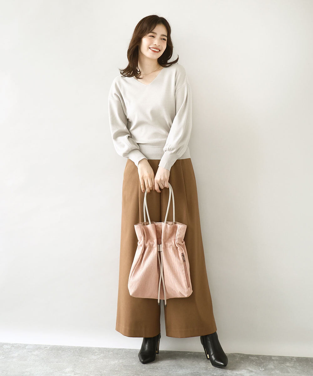 BJCJA62120 MK MICHEL KLEIN BAG(MK ミッシェルクラン バッグ) 巾着デザイントートバッグ ピンク