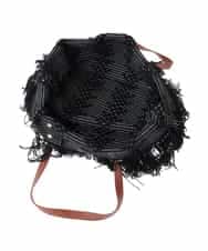 BJCJA65140 MK MICHEL KLEIN BAG(MK ミッシェルクラン バッグ) 幾何柄ジャカードフリンジトートバッグ グリーン