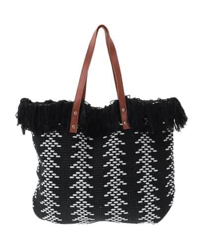 BJCJA65140 MK MICHEL KLEIN BAG 幾何柄ジャカードフリンジトートバッグ