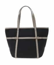 BJCJA66140 MK MICHEL KLEIN BAG(MK ミッシェルクラン バッグ) ベルトアクセント舟型トートバッグ ブラック
