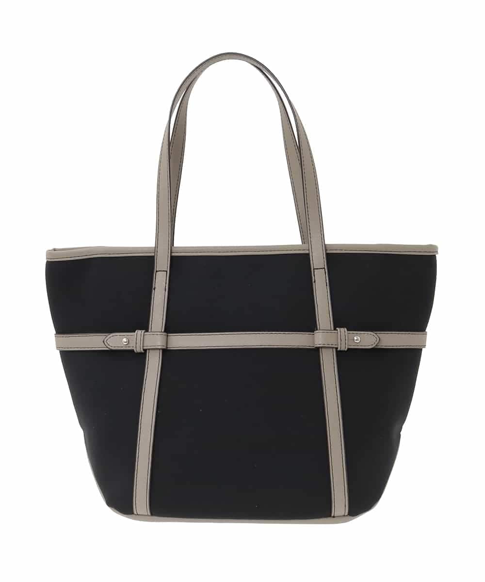 BJCJA66140 MK MICHEL KLEIN BAG(MK ミッシェルクラン バッグ) ベルトアクセント舟型トートバッグ ブラック