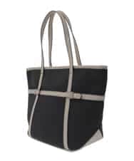 BJCJA66140 MK MICHEL KLEIN BAG(MK ミッシェルクラン バッグ) ベルトアクセント舟型トートバッグ ブラック
