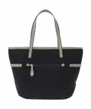 BJCJA66140 MK MICHEL KLEIN BAG(MK ミッシェルクラン バッグ) ベルトアクセント舟型トートバッグ ブラック