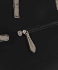 BJCJA66140 MK MICHEL KLEIN BAG(MK ミッシェルクラン バッグ) ベルトアクセント舟型トートバッグ ブラック