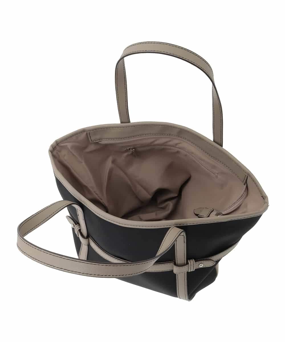 BJCJA66140 MK MICHEL KLEIN BAG(MK ミッシェルクラン バッグ) ベルトアクセント舟型トートバッグ ブラック