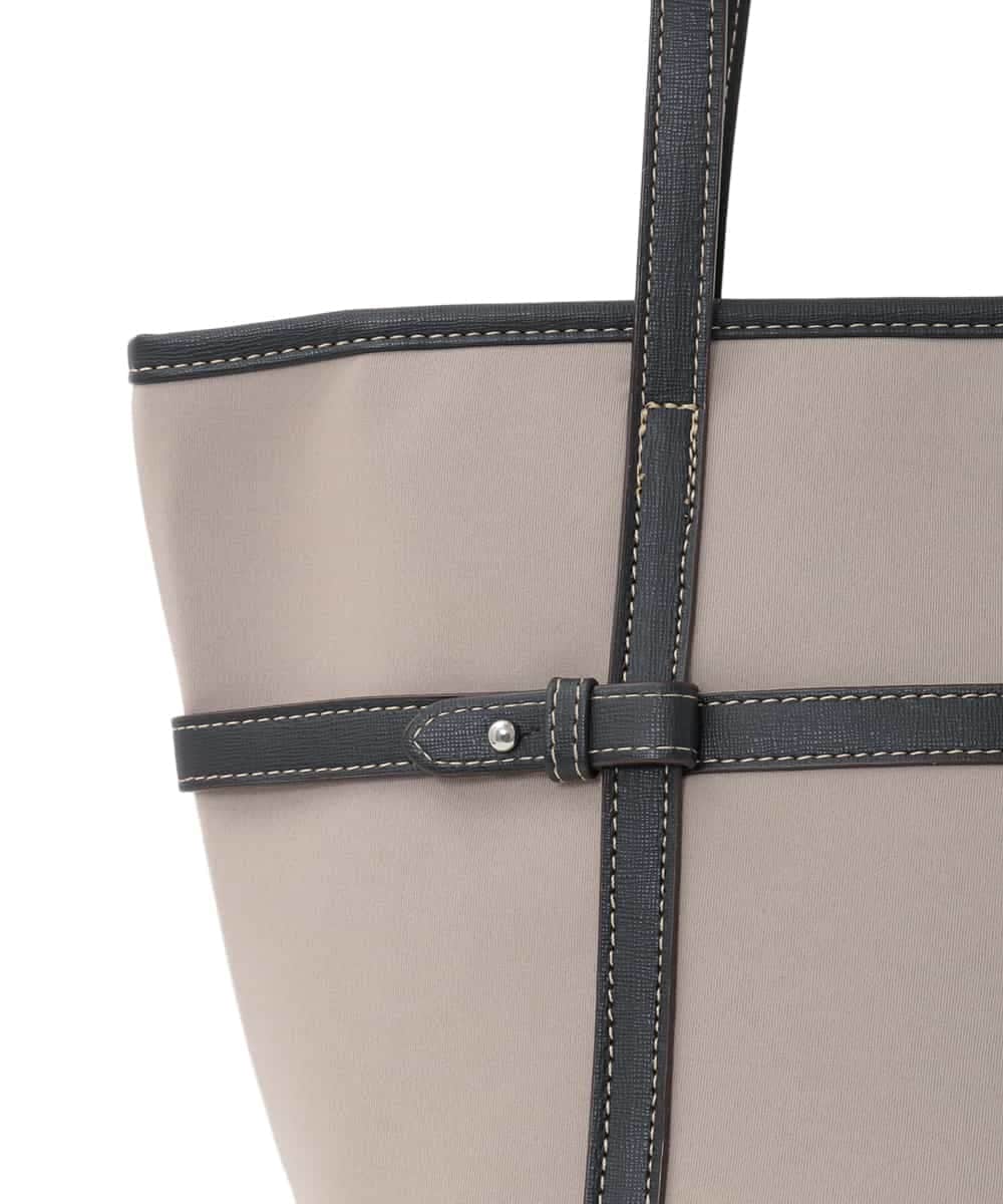 BJCJA66140 MK MICHEL KLEIN BAG(MK ミッシェルクラン バッグ) ベルトアクセント舟型トートバッグ ブラック