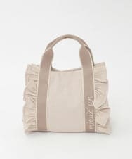 BJCJD67130 MK MICHEL KLEIN BAG(MK ミッシェルクラン バッグ) [WEB限定/300g以下の軽量]サイドフリルスクエアデザインバッグ ベージュ