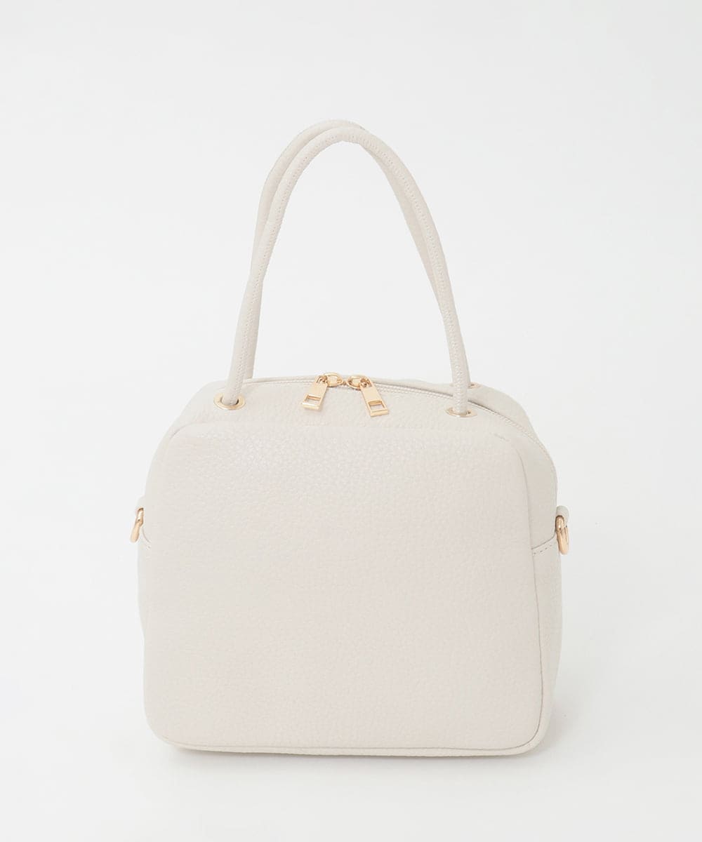 BJCJD68120 MK MICHEL KLEIN BAG(MK ミッシェルクラン バッグ) [WEB限定/2WAY/300g以下の軽量]合成皮革ミニスクエアバッグ アイボリー