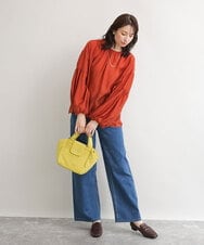 BJCJD69130 MK MICHEL KLEIN BAG(MK ミッシェルクラン バッグ) [WEB限定/軽量/2WAY]ポケットアクセント台形コンパクトトート イエロー