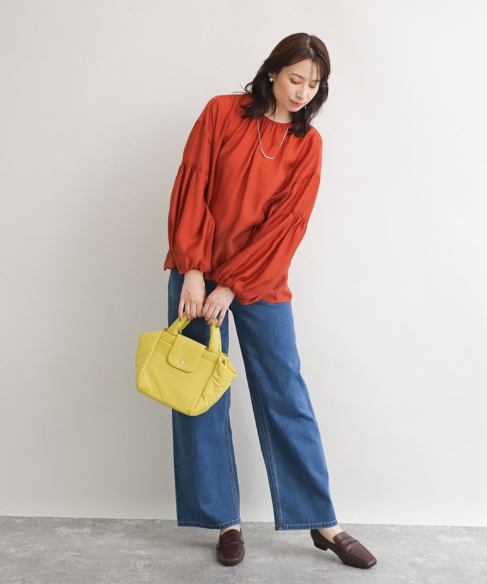 BJCJD69130 MK MICHEL KLEIN BAG(MK ミッシェルクラン バッグ) [WEB限定/軽量/2WAY]ポケットアクセント台形コンパクトトート イエロー