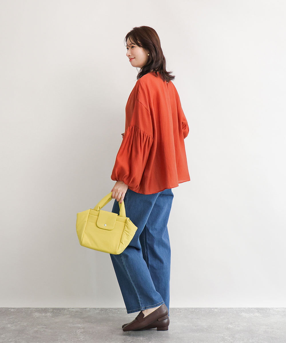 BJCJD69130 MK MICHEL KLEIN BAG(MK ミッシェルクラン バッグ) [WEB限定/軽量/2WAY]ポケットアクセント台形コンパクトトート イエロー