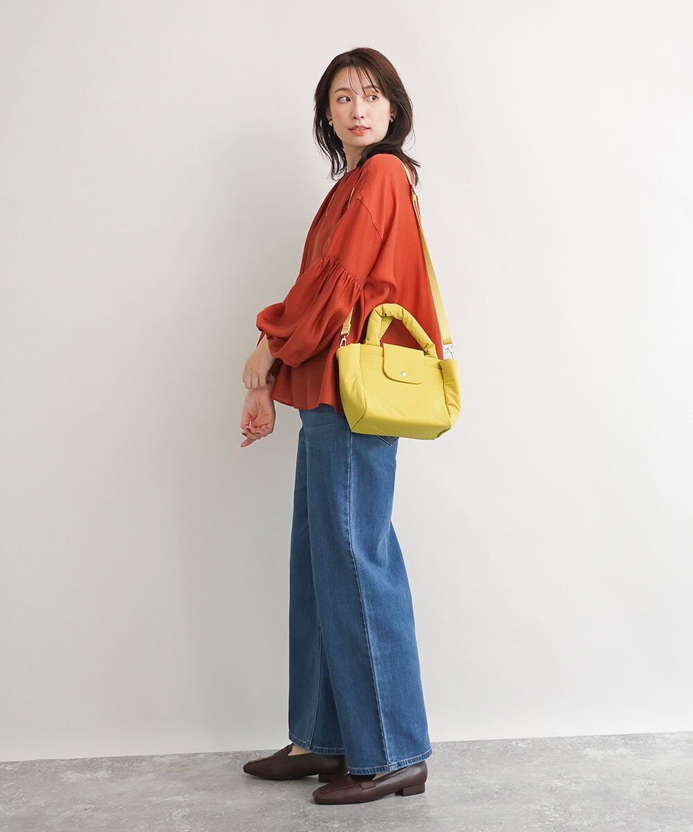 BJCJD69130 MK MICHEL KLEIN BAG(MK ミッシェルクラン バッグ) [WEB限定/軽量/2WAY]ポケットアクセント台形コンパクトトート イエロー