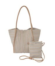 BJCJD71140 MK MICHEL KLEIN BAG(MK ミッシェルクラン バッグ) [ショルダーポーチ付き]コードストライプデザインバッグ ベージュ
