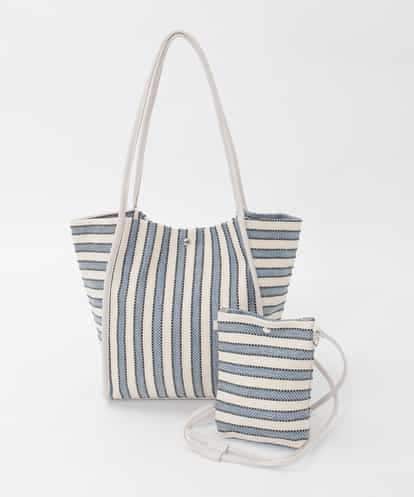 BJCJD71140 MK MICHEL KLEIN BAG [ショルダーポーチ付き]コードストライプデザインバッグ