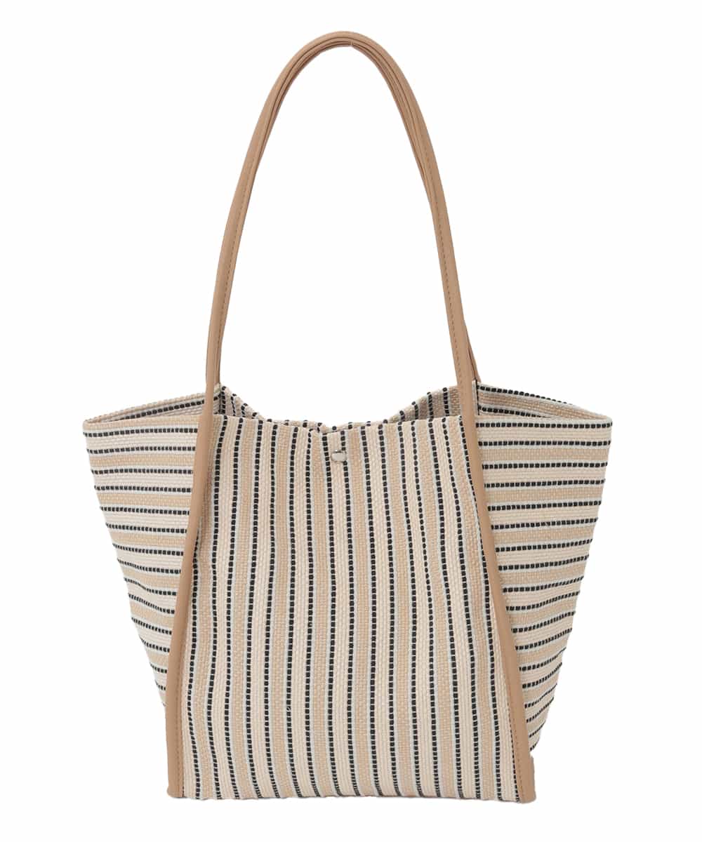 BJCJD71140 MK MICHEL KLEIN BAG(MK ミッシェルクラン バッグ) [ショルダーポーチ付き]コードストライプデザインバッグ ベージュ