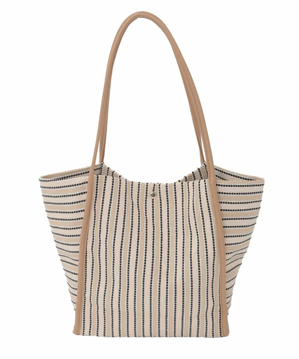 BJCJD71140 MK MICHEL KLEIN BAG(MK ミッシェルクラン バッグ) [ショルダーポーチ付き]コードストライプデザインバッグ ベージュ