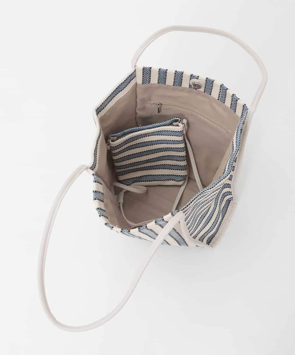 BJCJD71140 MK MICHEL KLEIN BAG(MK ミッシェルクラン バッグ) [ショルダーポーチ付き]コードストライプデザインバッグ ベージュ