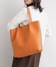 BJCJD74130 MK MICHEL KLEIN BAG(MK ミッシェルクラン バッグ) [A4収納可]合成皮革BIGトートバッグ オレンジ