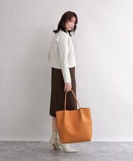 BJCJD74130 MK MICHEL KLEIN BAG(MK ミッシェルクラン バッグ) [A4収納可]合成皮革BIGトートバッグ オレンジ