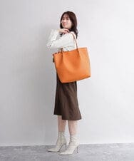 BJCJD74130 MK MICHEL KLEIN BAG(MK ミッシェルクラン バッグ) [A4収納可]合成皮革BIGトートバッグ オレンジ