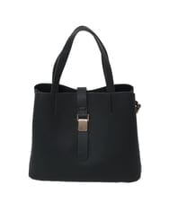 BJCJD75150 MK MICHEL KLEIN BAG(MK ミッシェルクラン バッグ) [2WAY]ベルトフラップスクエアミニトートバッグ ブラック