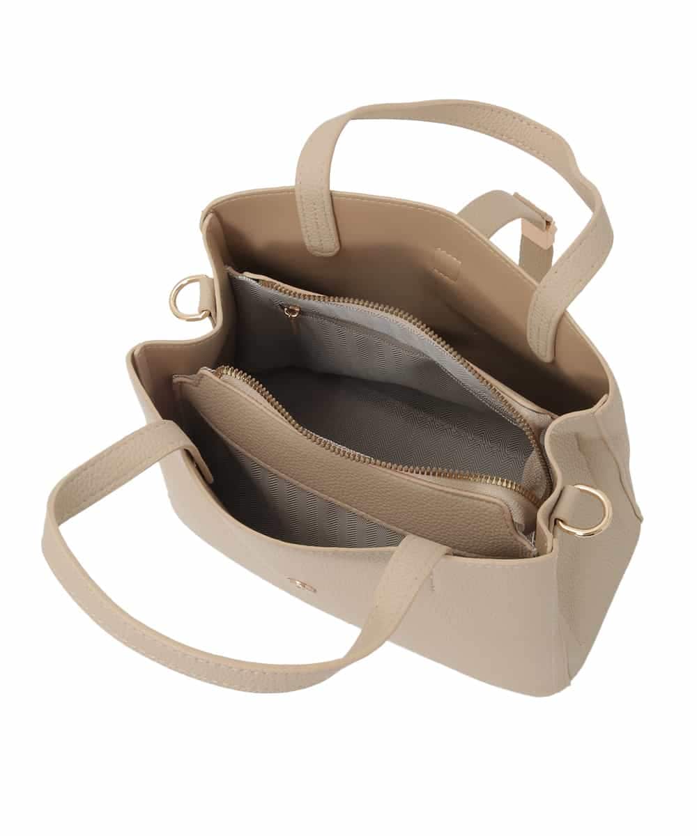BJCJD75150 MK MICHEL KLEIN BAG(MK ミッシェルクラン バッグ) [2WAY]ベルトフラップスクエアミニトートバッグ ベージュ