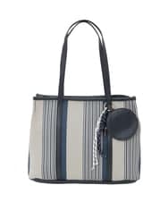 BJCJD76150 MK MICHEL KLEIN BAG(MK ミッシェルクラン バッグ) [ポーチチャーム付き]異素材ジョイントデザイントートバッグ ネイビー