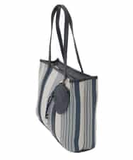 BJCJD76150 MK MICHEL KLEIN BAG(MK ミッシェルクラン バッグ) [ポーチチャーム付き]異素材ジョイントデザイントートバッグ ネイビー