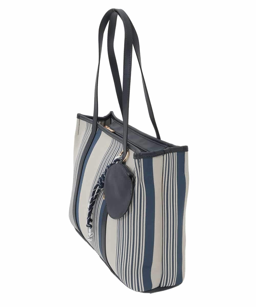 BJCJD76150 MK MICHEL KLEIN BAG(MK ミッシェルクラン バッグ) [ポーチチャーム付き]異素材ジョイントデザイントートバッグ ネイビー
