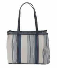 BJCJD76150 MK MICHEL KLEIN BAG(MK ミッシェルクラン バッグ) [ポーチチャーム付き]異素材ジョイントデザイントートバッグ ネイビー