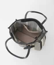 BJCJD76150 MK MICHEL KLEIN BAG(MK ミッシェルクラン バッグ) [ポーチチャーム付き]異素材ジョイントデザイントートバッグ ネイビー
