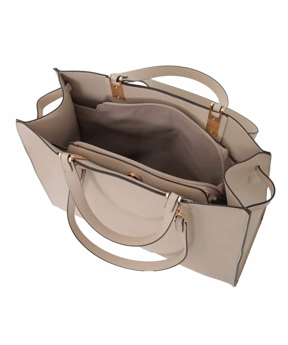BJCJD77160 MK MICHEL KLEIN BAG(MK ミッシェルクラン バッグ) [A4収納可]ダブルハンドルスクエアバッグ ベージュ