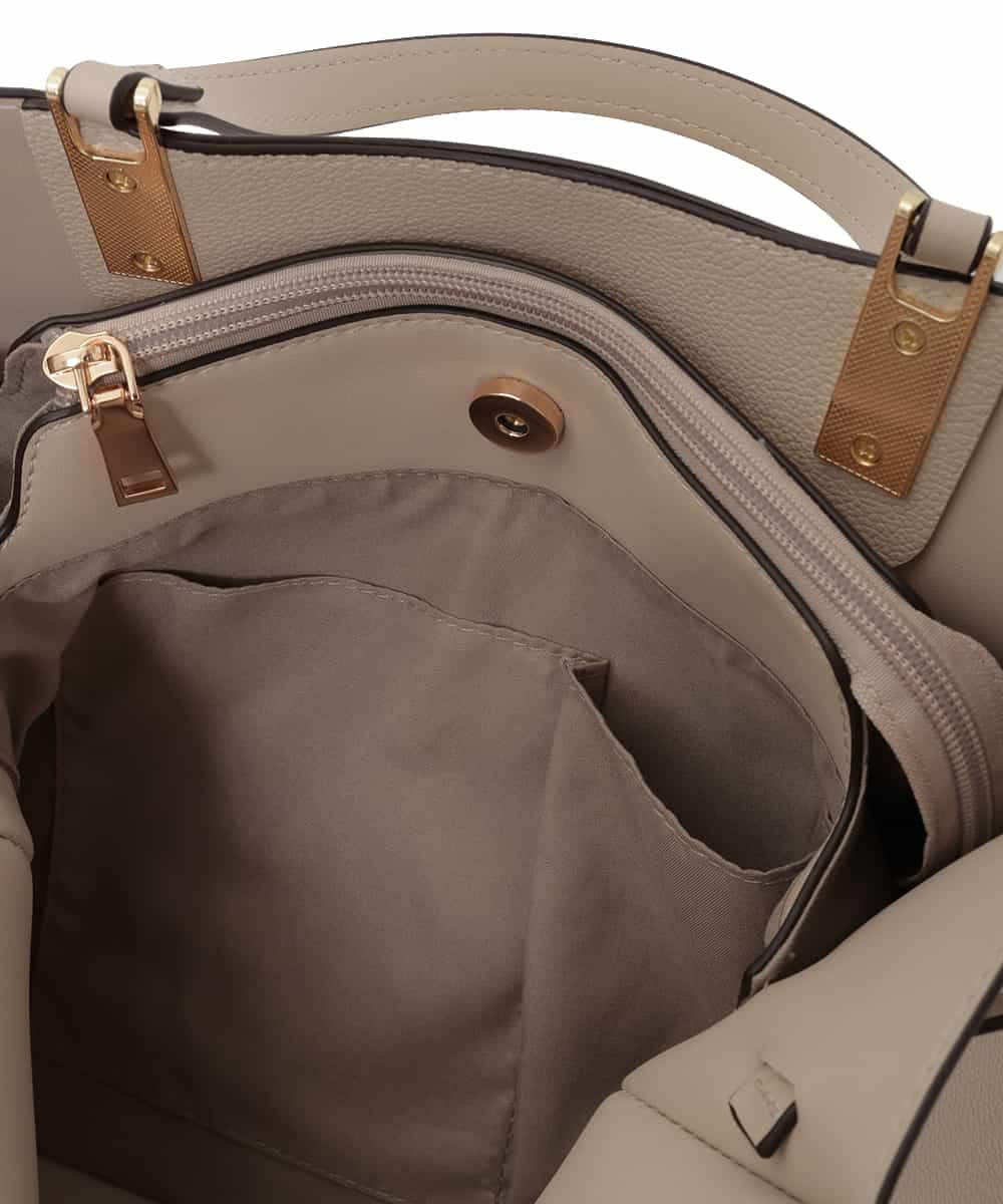 BJCJD77160 MK MICHEL KLEIN BAG(MK ミッシェルクラン バッグ) [A4収納可]ダブルハンドルスクエアバッグ ベージュ