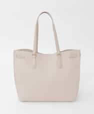 BJCJD78150 MK MICHEL KLEIN BAG(MK ミッシェルクラン バッグ) [A4収納可]配色ステッチ合成皮革トートバッグ ベージュ