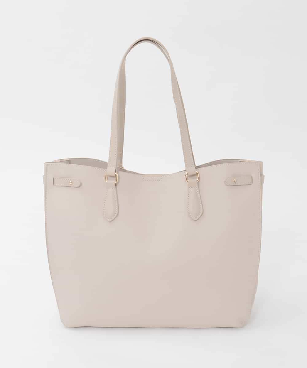 BJCJD78150 MK MICHEL KLEIN BAG(MK ミッシェルクラン バッグ) [A4収納可]配色ステッチ合成皮革トートバッグ ベージュ