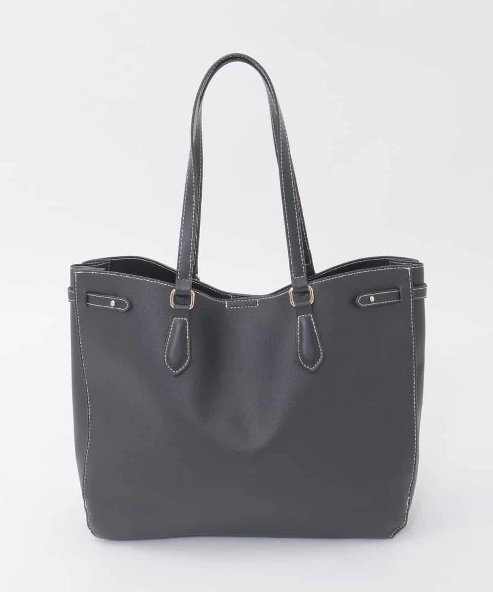 BJCJD78150 MK MICHEL KLEIN BAG(MK ミッシェルクラン バッグ) [A4収納可]配色ステッチ合成皮革トートバッグ ブラック