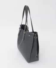 BJCJD78150 MK MICHEL KLEIN BAG(MK ミッシェルクラン バッグ) [A4収納可]配色ステッチ合成皮革トートバッグ ブラック