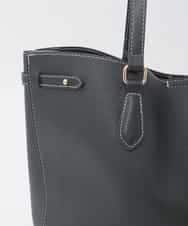 BJCJD78150 MK MICHEL KLEIN BAG(MK ミッシェルクラン バッグ) [A4収納可]配色ステッチ合成皮革トートバッグ ブラック