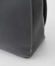 BJCJD78150 MK MICHEL KLEIN BAG(MK ミッシェルクラン バッグ) [A4収納可]配色ステッチ合成皮革トートバッグ ブラック