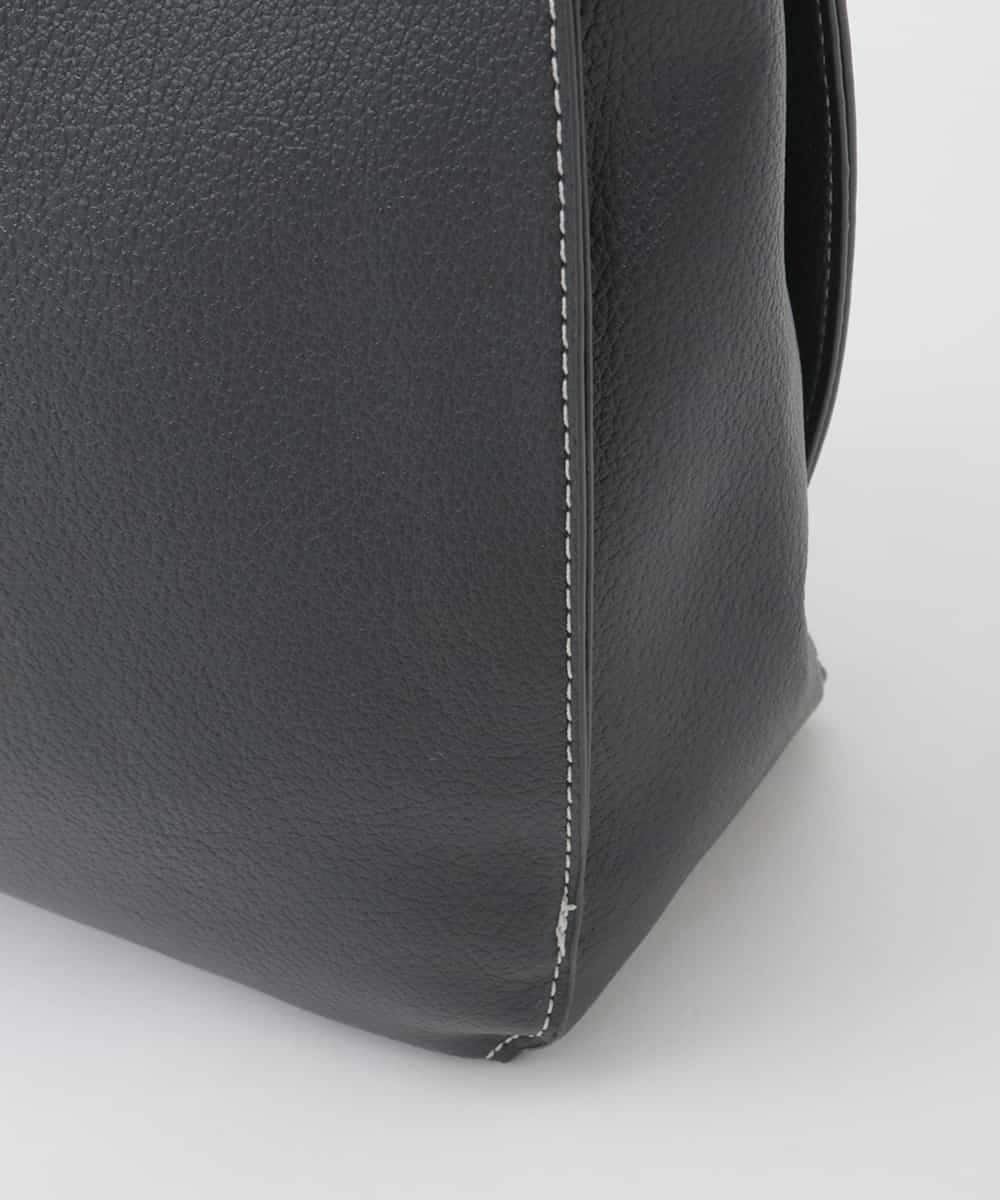 BJCJD78150 MK MICHEL KLEIN BAG(MK ミッシェルクラン バッグ) [A4収納可]配色ステッチ合成皮革トートバッグ ブラック