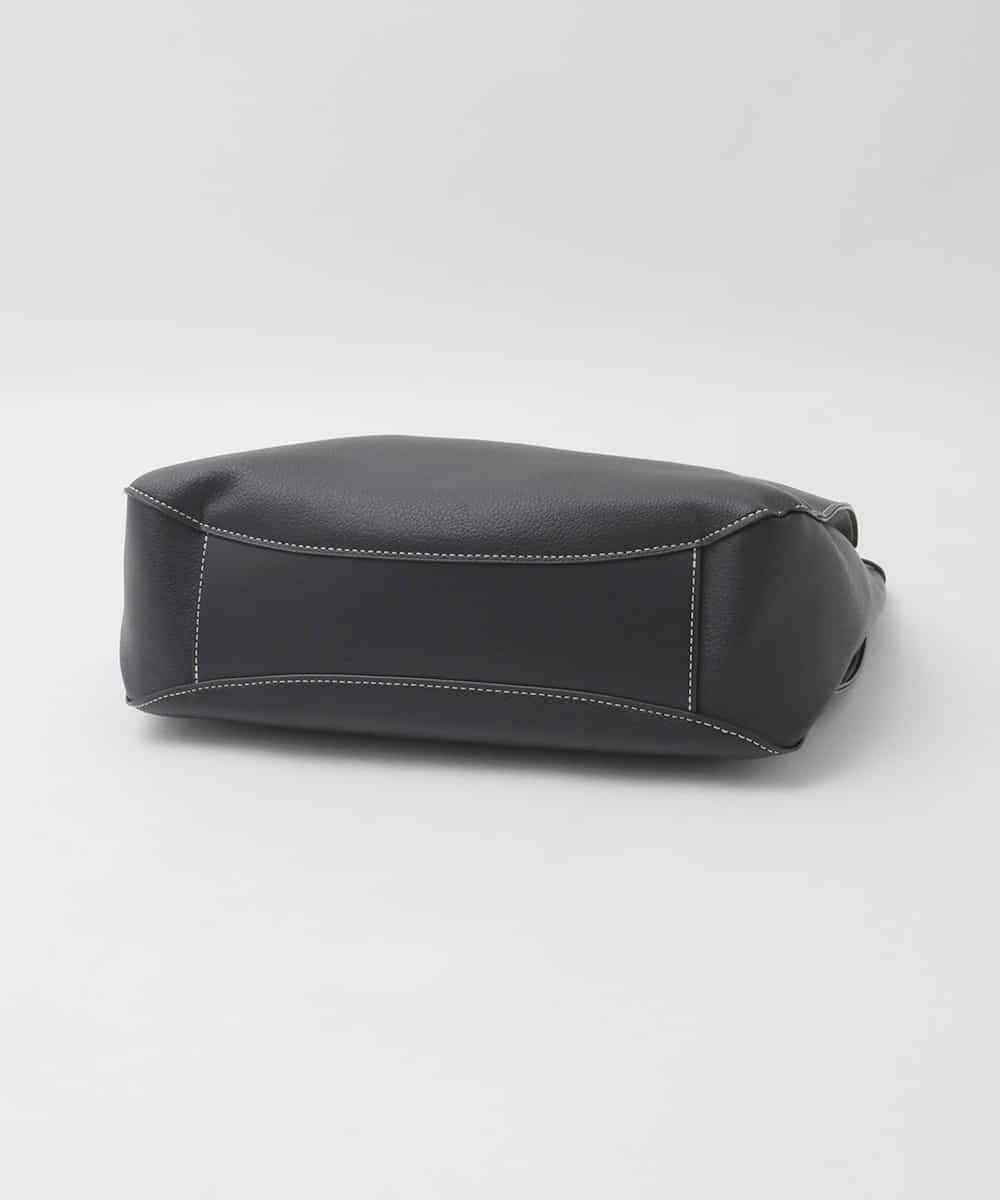 BJCJD78150 MK MICHEL KLEIN BAG(MK ミッシェルクラン バッグ) [A4収納可]配色ステッチ合成皮革トートバッグ ブラック