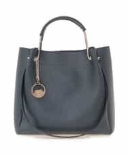 BJCJE01090 MK MICHEL KLEIN BAG(MK ミッシェルクラン バッグ) 【WEB限定/2WAY】メタルハンドルデザインバッグ ネイビー